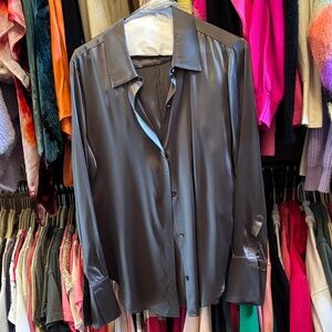 Generation Love Charcoal Satin Button Down Shirt